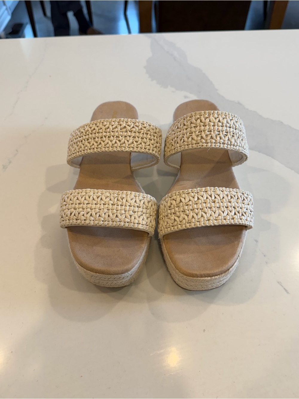 Old Navy Cream Espadrille Platform Sandals  Size 10